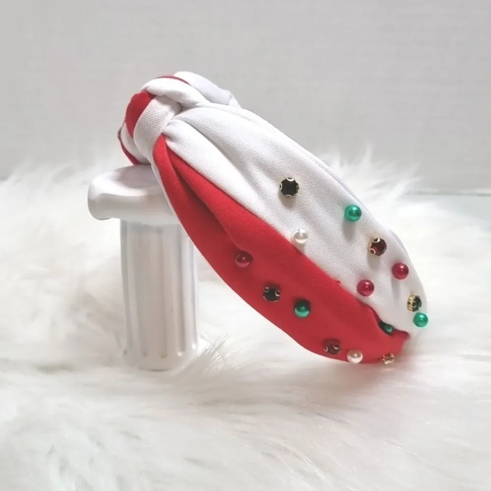 👋 CHRISTMAS HEADBAND pearls rhinestones color block | Mix And Match 3/$20